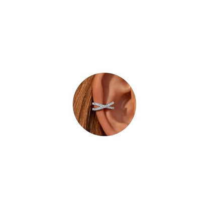 Claw Earrings 14K Gold Plated Cuff Earrings Hypoallergenic Wrap Ear Cuffs Earrings Half Hoop Stud Earrings Jewelry Gifts - color: S1