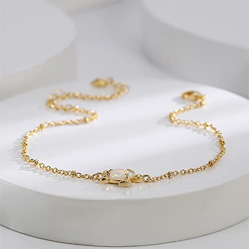 Lit Wall Gold Anklets for Women 18K Gold Plated Adjustable Summer Simple Foot Jewelry Ankle Bracelet for Women - style: Turtle