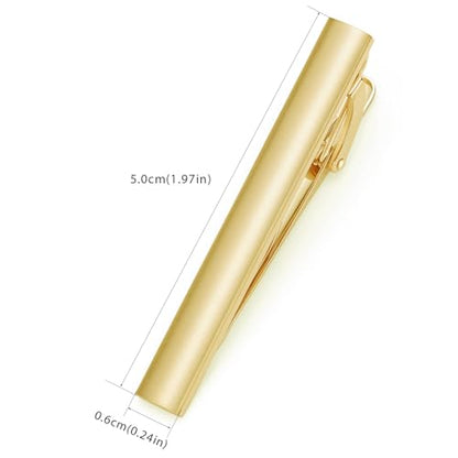 HONEY BEAR 5cm/5.4cm/6cm Mens Tie Clip Bar for Normal Size Steel Business Wedding Gift 1.97"/2.12"/2.36" - style: 5cm Brushed Gold Vertical