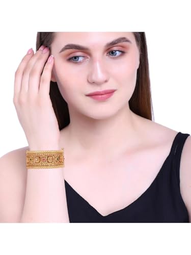 Efulgenz Indian Wedding Bridal Bollywood Broad Big Bracelet Bangle Set - size: 2-4