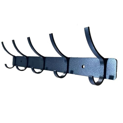 Necklace Holder Wall Hanging Organizer Stainless Steel Wall Mounted Jewelry Shelf with Hooks and Tray, Display Hanger for Kids, Girls and Women,Black - color: 5-Black