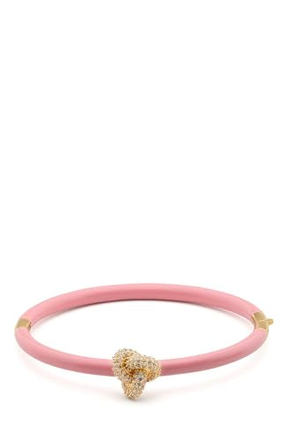 kate spade new york Double Knot Pave Hinged Bangle - color: Pink/Gold