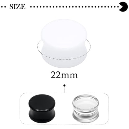 6G-30mm Solid Acrylic Gauges for Ear Double Flared Saddle Plug Tunnels Earrings Clear Black White Ear Plugs Tunnels for Women Men - color: 22mm = 7/8 inch = 0.87 inch