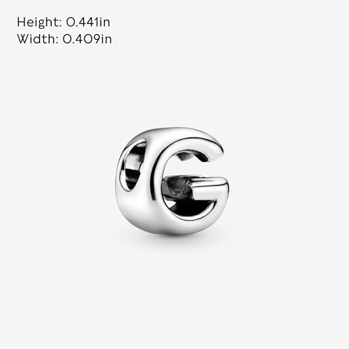 Pandora Alphabet Charm - Compatible Moments - Gift for Her - Made with Sterling Silver - with Gift Box - style: Letter G