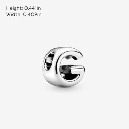 Pandora Alphabet Charm - Compatible Moments - Gift for Her - Made with Sterling Silver - with Gift Box - style: Letter G
