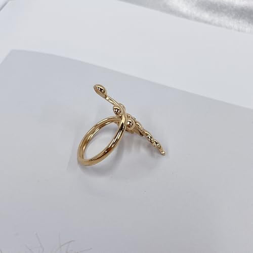 OIDIMS Leaf Statement Rings for Women Stainless Steel Gold-Tone Plated Adjustable Open Finger Band Fashion Plant Branch Leaves Wrap Thumb Ring Boho Stylish Daily Wear Holiday Fashion Jewelry - color: Gold-Tone