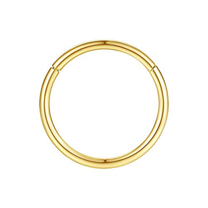 ORANGELOVE Hypoallergenic Nose Rings 20G 18G 16G 14G 12G 10G 8G 316l Surgical Steel Septum Jewelry Hinged Segment Ring Body Piercing Nose Hoop Lip Rings Nose Helix Cartilage Rook Earrings - color: Gold, size: 1pc 16 Gauge 7mm