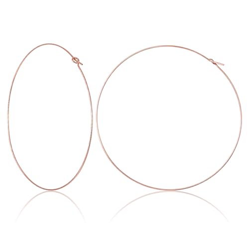 Thin Gold Hoop Earrings for Women, 70mm/2.75in Large Thin Hoop Earrings, Lightweight Big Gold Hoop Earrings for Women Jewelry Gifts - color: Rose Gold