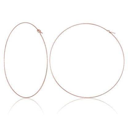 Thin Gold Hoop Earrings for Women, 70mm/2.75in Large Thin Hoop Earrings, Lightweight Big Gold Hoop Earrings for Women Jewelry Gifts - color: Rose Gold