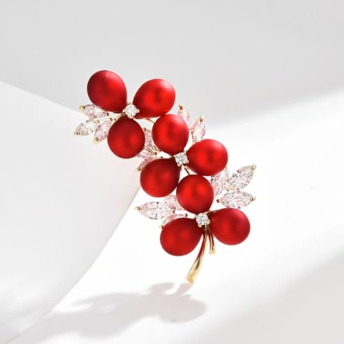 Red Rose Flower Brooches and Pins for Women Costume Jewelry Brooch Pins Broches Jewelry for Women Elegant Lady Pin - style: Plum Blossom