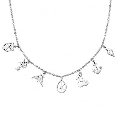 Inspired Necklace with 7 Charms Stainless Steel Pendant Women Jewelry Chain | for Katseye The Wild World Tour Concert Chain Jewelry Accessory Merch Gift