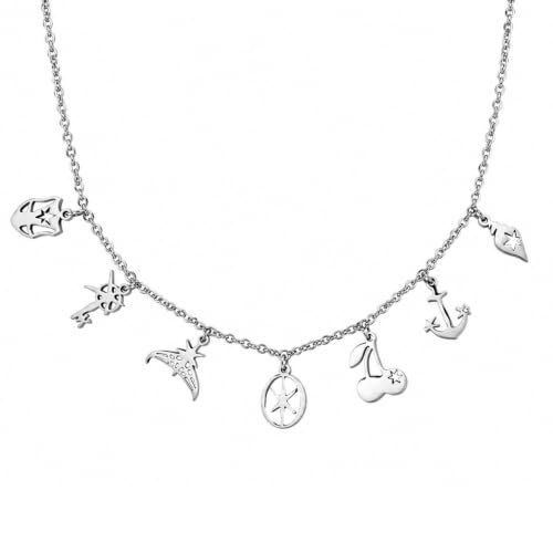 Inspired Necklace with 7 Charms Stainless Steel Pendant Women Jewelry Chain | for Katseye The Wild World Tour Concert Chain Jewelry Accessory Merch Gift