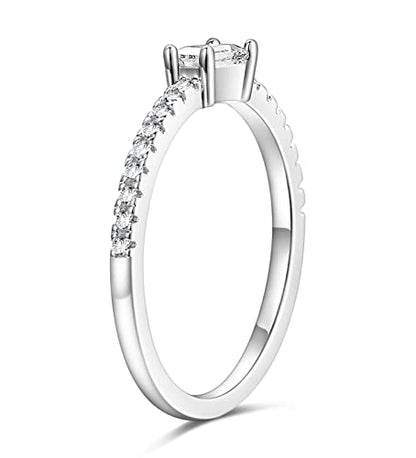 TIGRADE 1.5mm Eternity Ring Baguette Cubic Zirconia Anniversary Ring CZ Pave Wedding Band for Women Size 3-12 - color: Silver