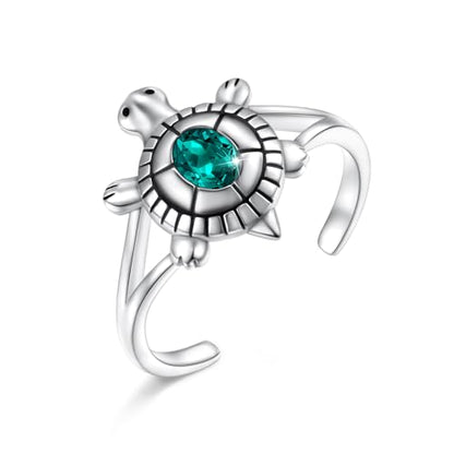 Alphm 925 Sterling Silver Toe Ring for Women Adjustable Open Toe Ring Foot Jewelry Gift - color: White-Tutle
