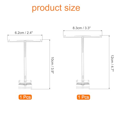 uxcell Earring Display Stands, 2pcs Earring Holder T Bar Earring Organizer Earring Display Storage Rack for Necklaces Bracelet Photography Prop, Clear - color: Clear