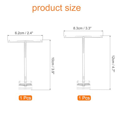 uxcell Earring Display Stands, 2pcs Earring Holder T Bar Earring Organizer Earring Display Storage Rack for Necklaces Bracelet Photography Prop, Clear - color: Clear