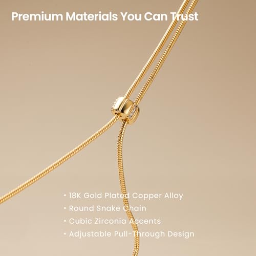 ARSIS Lariat Long Gold Necklace for Women, 18K Gold/Platinum Plated Y-Shaped Drop Dangle Pendant Necklace, Long Adjustable Pull Slider Chain Jewelry Gift for Her - color: Gold-herringbone slider