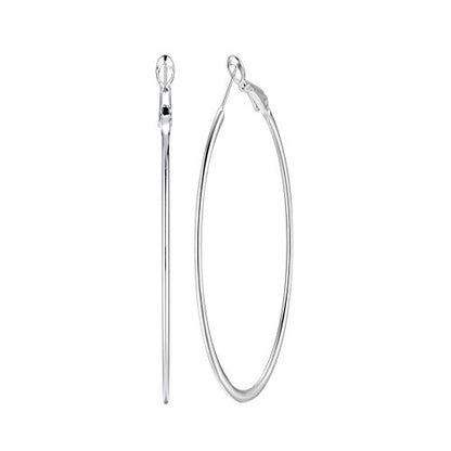 90mm(3.5'') Large Circle Endless Hoop Earrings Extra Big Round Huggie Hoops Statement Earring Minimalist Hooped Christmas Jewelry for Women - color: White Gold