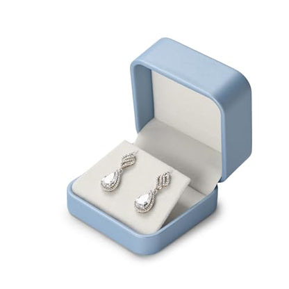 Oirlv Luxury Leather Earring Case Jewelry Box For Earrings Premium Jewelry Box Luxury Gift Case(Sky Blue) - color: Sky Blue, size: Earring Box