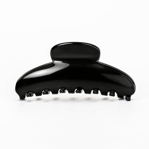 4.3 Inch Large Claw Clip for Thin Hair & Thick Half Ups, Cute Acetate French Hair Clips for Women, Non-Slip Secure Updos & Chic Daily Styles, Black - color: Black