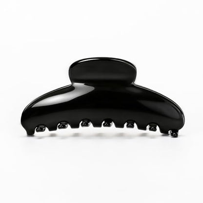 4.3 Inch Large Claw Clip for Thin Hair & Thick Half Ups, Cute Acetate French Hair Clips for Women, Non-Slip Secure Updos & Chic Daily Styles, Black - color: Black
