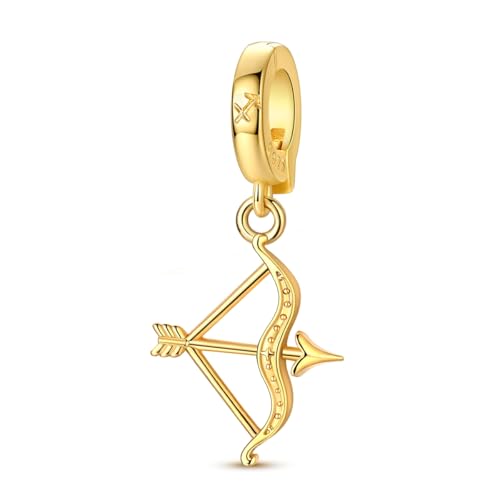 LAZA 925 Silver Charms for Bracelets and Necklaces Gold charms for Women | Summer Travel Party Lucky Zodiac Charms Clearance Pendant Beads Christmas Birthday Graduation Gift Jewelry for Women - color: Sagittarius