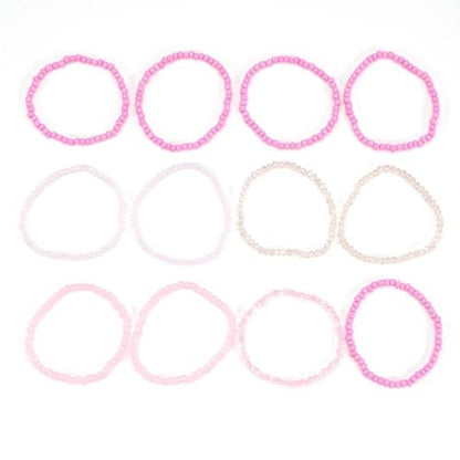 Bohemian Multilayer Beaded Stackable Stretch Bracelets for Women Colorful Crystal Glass Resin Seed Beads Elastic Wristbands BFF Friendship Summer Beach Hawaii Jewelry - color: Pink