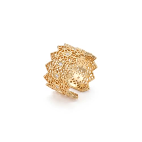 Valentines Rings for Women, Non Tarnish Chunky Wedding Ring Set, Adjustable Bohemian Statement Ring - style: Gold Crown Style
