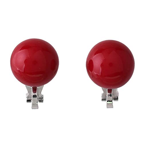 1-5 Pairs Pearl Clip on Earrings for Women Non Piercing Earrings Set Hypo-Allergenic Earrings - color: 4 Pairs Red Clip-ons