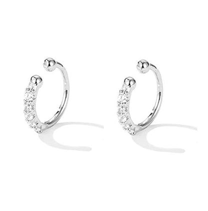 SLUYNZ Sterling Silver No Piercing Earrings Cuff for Women Cartilage Earrings Helix Earrings - color: A-Silver