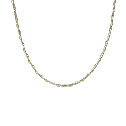 Handmade in Italy Necklace S925 Silver Twist Choker-Necklaces Minimalist Coil Craft Jewelry Mother's Day Christmas Gift for Women - color: 05
