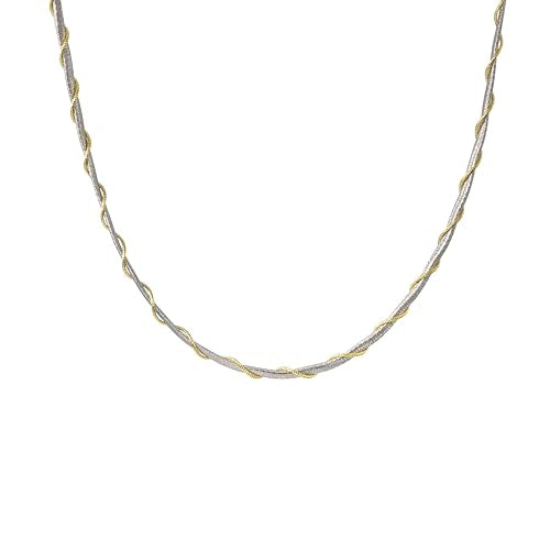Handmade in Italy Necklace S925 Silver Twist Choker-Necklaces Minimalist Coil Craft Jewelry Mother's Day Christmas Gift for Women - color: 05