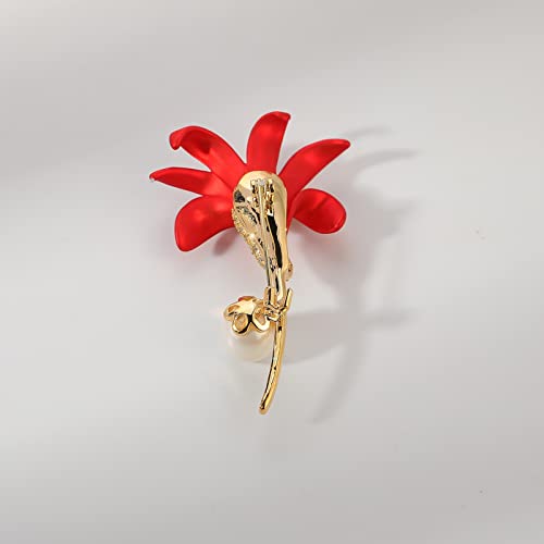Red Rose Flower Brooches and Pins for Women Costume Jewelry Brooch Pins Broches Jewelry for Women Elegant Lady Pin - style: Lily