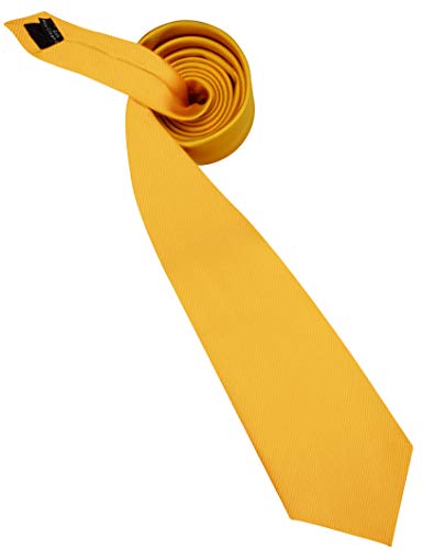 GUSLESON Classic New 3.15"（8cm） Men's Solid Color Necktie Wedding Business Tie + Gift Box - color: Gold