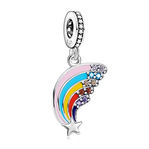 10 Pack Silver Bead Charms for Bracelets and Necklaces Pendant Dangle Beads Jewelry Gifts for Women Charm Set - color: Rainbow Animals