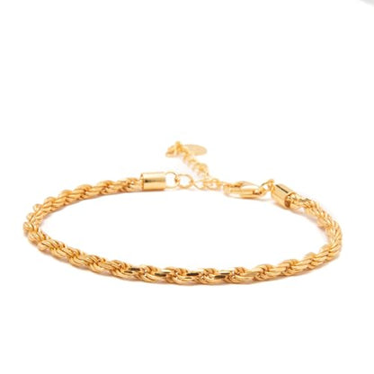 Timeless 18K Gold Vermeil Bracelet for Women, Hypoallergenic Nickel-Free Charm, Durable Everyday Jewelry Gift Tarnish-Resistant - style: Gold Braided Bracelet