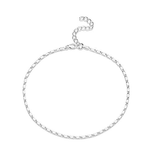 PAVOI 14K Gold Plated Chain Anklets for Women - Minimalist Link Chain Ankle Bracelet - Dainty Gold Anklets for Women - Trendy Summer Beach Jewelry Gifts - Snake, Figaro, Mariner, Paperclip, Beaded - style: Marina