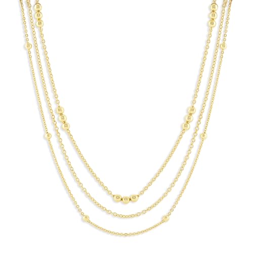 Milla Triple Necklaces for Women, Trendy Trpiple Chain Necklace Set | Stylish Gold Necklace Stack and Silver Layered Necklaces for Women made with 14K Gold Plated and Silver Plated Materials - color: Triple Cable Chain / Gold