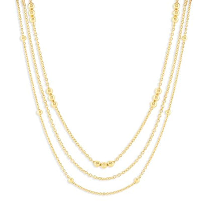 Milla Triple Necklaces for Women, Trendy Trpiple Chain Necklace Set | Stylish Gold Necklace Stack and Silver Layered Necklaces for Women made with 14K Gold Plated and Silver Plated Materials - color: Triple Cable Chain / Gold