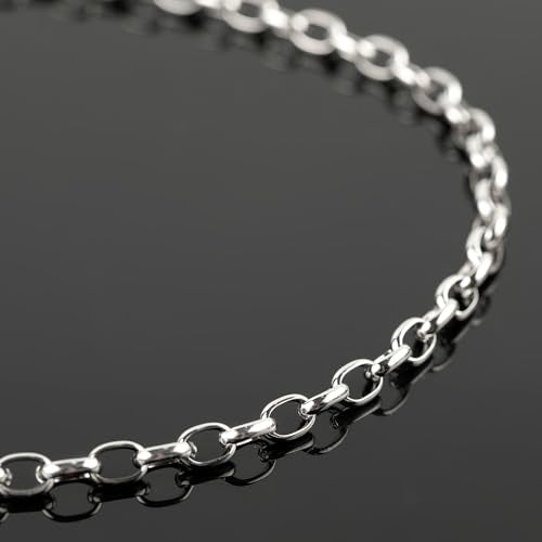 UMAOKANG 16.4 Feet Stainless Steel Jewelry Making Chain Oval Chains Bulk with Jewelry Findings Men and Women Necklace DIY - color: Steel Rolo
