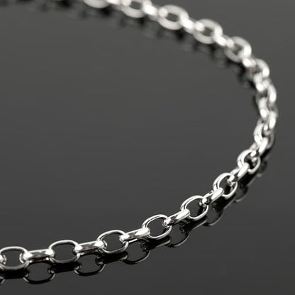 UMAOKANG 16.4 Feet Stainless Steel Jewelry Making Chain Oval Chains Bulk with Jewelry Findings Men and Women Necklace DIY - color: Steel Rolo