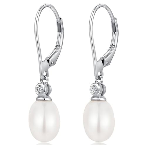 925 Sterling Silver Hook Pearl Dangle Earrings for Women Drop Hook Vintage Earrings Jewelry Birthday Gifts - style: 6mm Pearl