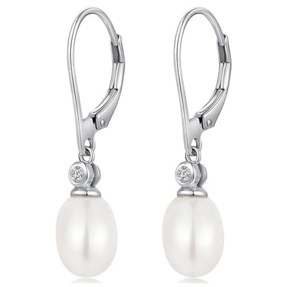 925 Sterling Silver Hook Pearl Dangle Earrings for Women Drop Hook Vintage Earrings Jewelry Birthday Gifts - style: 6mm Pearl