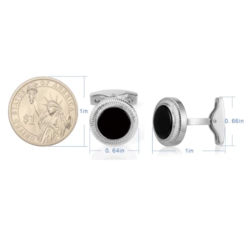 Tuxedo Cuff Links,Cufflinks for Men | Stainless Steel, Lead-Free and Nickel-Free, Gift Box Packed, Boyfriend Husband Father, Wedding Party Anniversary Birthday - color: Black