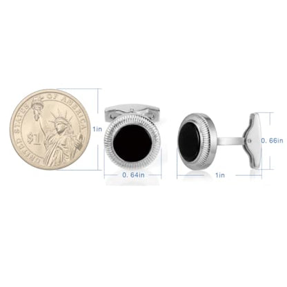 Tuxedo Cuff Links,Cufflinks for Men | Stainless Steel, Lead-Free and Nickel-Free, Gift Box Packed, Boyfriend Husband Father, Wedding Party Anniversary Birthday - color: Black