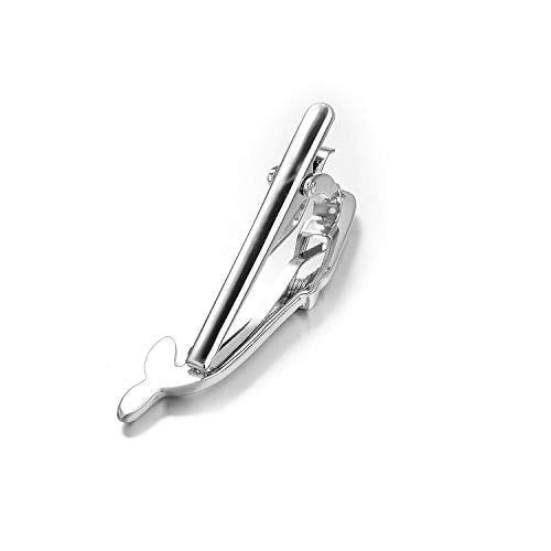 Yoursfs Novelty Marine Animals Tie Clip for Men Shark Whale Unique Cool Personalized Business Tie Bar Pin Jewelry for Valentine's Day Gifts - style: Silver Whal