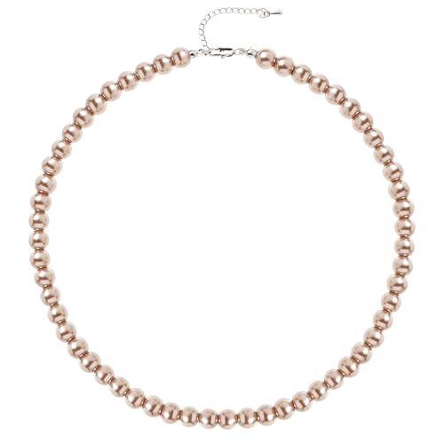 BABEYOND Round Imitation Pearl Necklace Wedding Pearl Necklace for Brides - color: Apricotn, size: 8mm