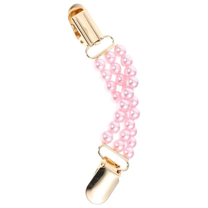 SUPVOX Fashionable Pink Faux Pearl Sweater Clip for Women, Metal Shawl and Cardigan Clasps with Anti-exposure Function, Elegant Clothing Accessory for Daily Wear and Evening Events