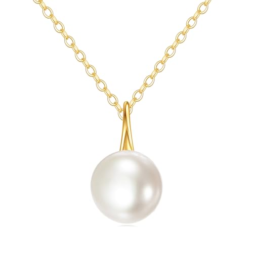 KECHO 14k Gold Pearl Necklace for Women, Freshwater Pearl Pendant Jewelry Wedding Anniversary Birthday Gifts for Her - style: C-Pearl Necklace