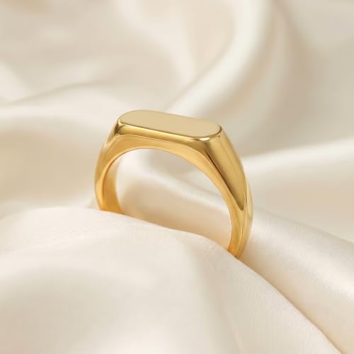 PCY Stainless Steel Gold Plated Men Women Band Ring - color: 6mm Gold CYJ